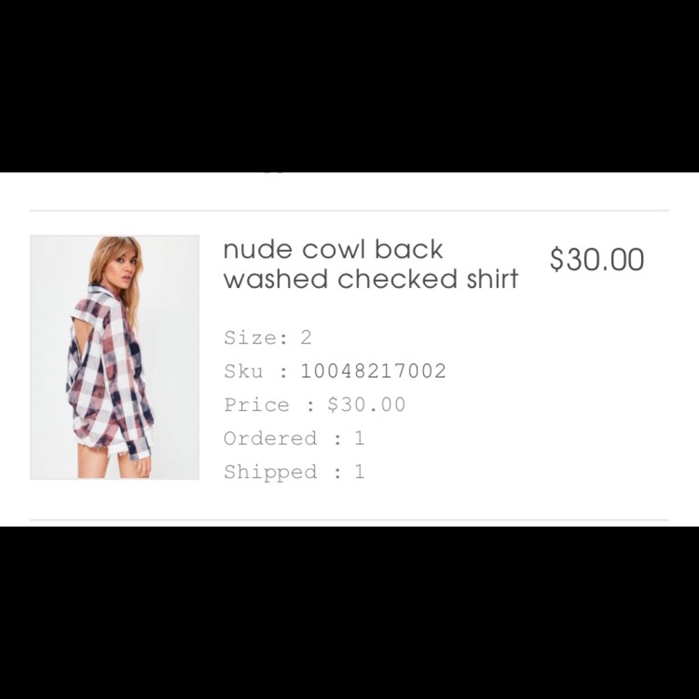 Plaid Open Back Shirt